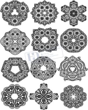 Vector Khung Viền Hoa Văn, Hoa Góc, Đường Viền (302)