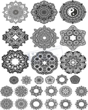 Vector Khung Viền Hoa Văn, Hoa Góc, Đường Viền (303)