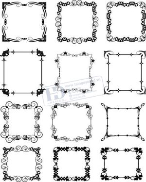 Vector Khung Viền Hoa Văn, Hoa Góc, Đường Viền (327)