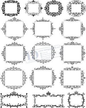 Vector Khung Viền Hoa Văn, Hoa Góc, Đường Viền (329)