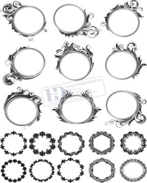 Vector Khung Viền Hoa Văn, Hoa Góc, Đường Viền (332)