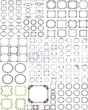 Vector Khung Viền Hoa Văn, Hoa Góc, Đường Viền (338)