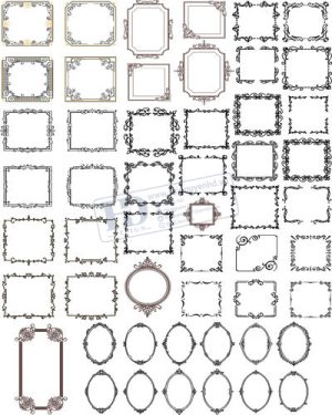 Vector Khung Viền Hoa Văn, Hoa Góc, Đường Viền (339)