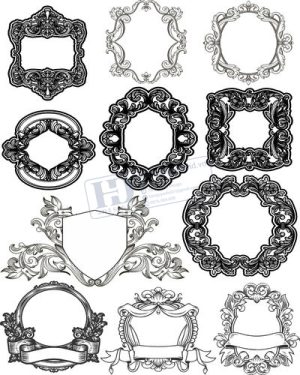 Vector Khung Viền Hoa Văn, Hoa Góc, Đường Viền (340)