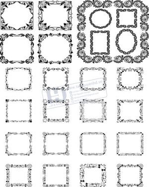Vector Khung Viền Hoa Văn, Hoa Góc, Đường Viền (342)