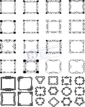 Vector Khung Viền Hoa Văn, Hoa Góc, Đường Viền (343)