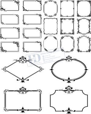 Vector Khung Viền Hoa Văn, Hoa Góc, Đường Viền (344)