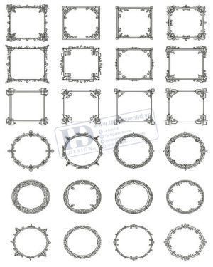 Vector Khung Viền Hoa Văn, Hoa Góc, Đường Viền (35)