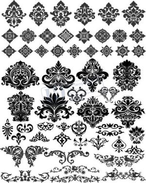 Vector Khung Viền Hoa Văn, Hoa Góc, Đường Viền (353)