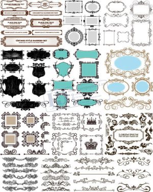 Vector Khung Viền Hoa Văn, Hoa Góc, Đường Viền (355)