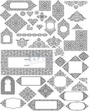 Vector Khung Viền Hoa Văn, Hoa Góc, Đường Viền (356)