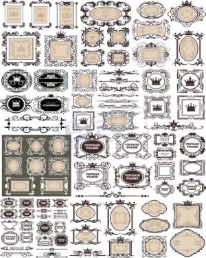 Vector Khung Viền Hoa Văn, Hoa Góc, Đường Viền (357)