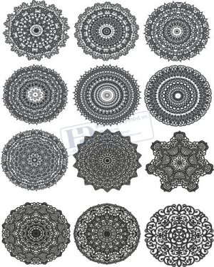 Vector Khung Viền Hoa Văn, Hoa Góc, Đường Viền (359)