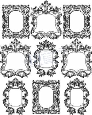 Vector Khung Viền Hoa Văn, Hoa Góc, Đường Viền (361)