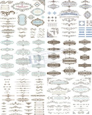 Vector Khung Viền Hoa Văn, Hoa Góc, Đường Viền (365)