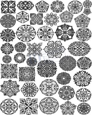 Vector Khung Viền Hoa Văn, Hoa Góc, Đường Viền (369)