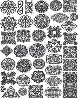 Vector Khung Viền Hoa Văn, Hoa Góc, Đường Viền (370)