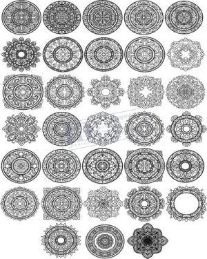 Vector Khung Viền Hoa Văn, Hoa Góc, Đường Viền (372)