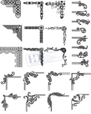 Vector Khung Viền Hoa Văn, Hoa Góc, Đường Viền (374)
