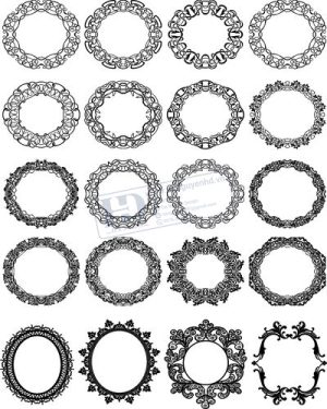 Vector Khung Viền Hoa Văn, Hoa Góc, Đường Viền (386)