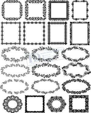 Vector Khung Viền Hoa Văn, Hoa Góc, Đường Viền (387)