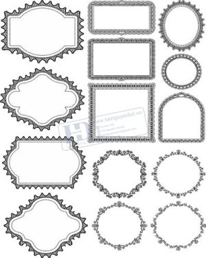 Vector Khung Viền Hoa Văn, Hoa Góc, Đường Viền (388)