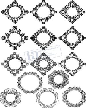 Vector Khung Viền Hoa Văn, Hoa Góc, Đường Viền (390)