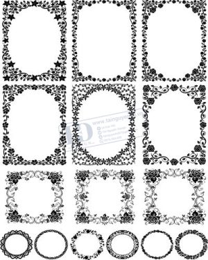 Vector Khung Viền Hoa Văn, Hoa Góc, Đường Viền (392)