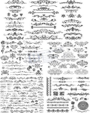 Vector Khung Viền Hoa Văn, Hoa Góc, Đường Viền (393)