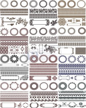 Vector Khung Viền Hoa Văn, Hoa Góc, Đường Viền (394)