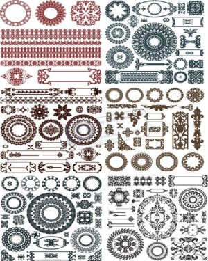Vector Khung Viền Hoa Văn, Hoa Góc, Đường Viền (395)