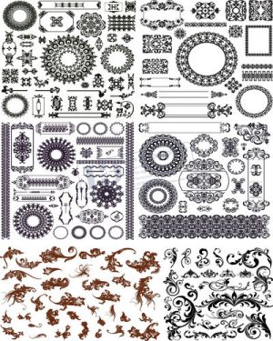 Vector Khung Viền Hoa Văn, Hoa Góc, Đường Viền (396)