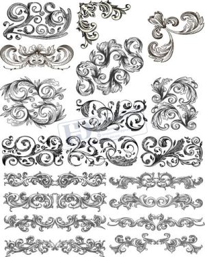 Vector Khung Viền Hoa Văn, Hoa Góc, Đường Viền (401)