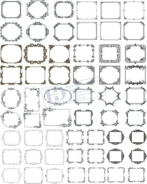 Vector Khung Viền Hoa Văn, Hoa Góc, Đường Viền (407)