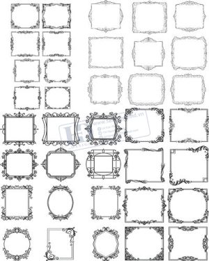 Vector Khung Viền Hoa Văn, Hoa Góc, Đường Viền (408)