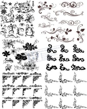 Vector Khung Viền Hoa Văn, Hoa Góc, Đường Viền (412)