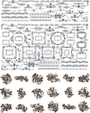 Vector Khung Viền Hoa Văn, Hoa Góc, Đường Viền (414)