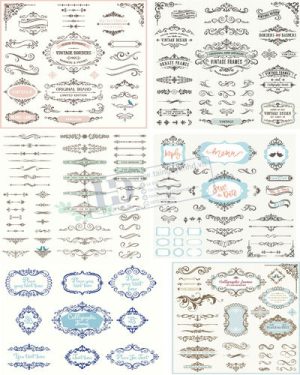 Vector Khung Viền Hoa Văn, Hoa Góc, Đường Viền (419)