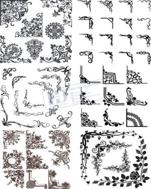 Vector Khung Viền Hoa Văn, Hoa Góc, Đường Viền (422)