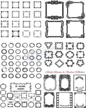 Vector Khung Viền Hoa Văn, Hoa Góc, Đường Viền (424)