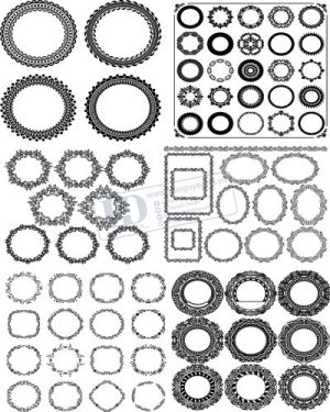 Vector Khung Viền Hoa Văn, Hoa Góc, Đường Viền (425)