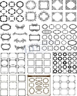 Vector Khung Viền Hoa Văn, Hoa Góc, Đường Viền (426)