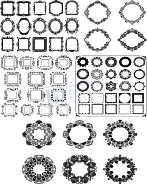 Vector Khung Viền Hoa Văn, Hoa Góc, Đường Viền (427)