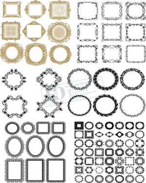 Vector Khung Viền Hoa Văn, Hoa Góc, Đường Viền (428)