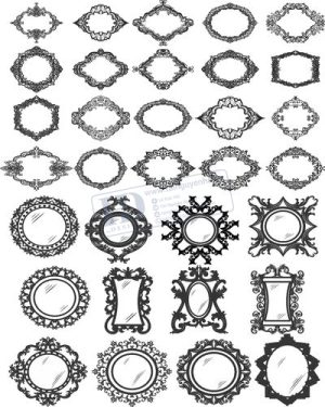 Vector Khung Viền Hoa Văn, Hoa Góc, Đường Viền (429)