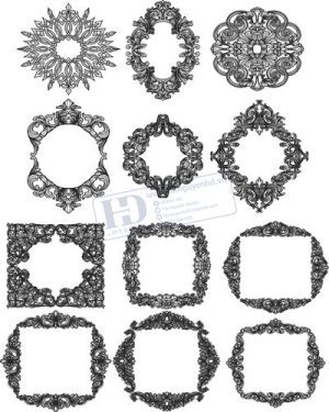 Vector Khung Viền Hoa Văn, Hoa Góc, Đường Viền (441)