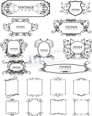 Vector Khung Viền Hoa Văn, Hoa Góc, Đường Viền (445)