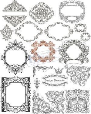 Vector Khung Viền Hoa Văn, Hoa Góc, Đường Viền (454)