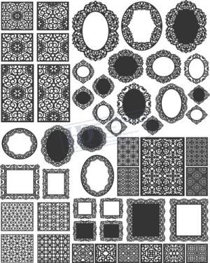 Vector Khung Viền Hoa Văn, Hoa Góc, Đường Viền (458)