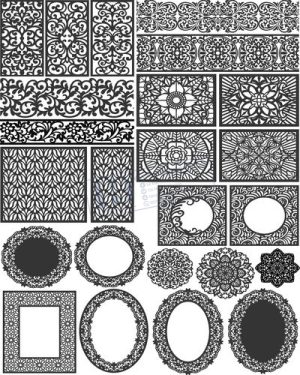 Vector Khung Viền Hoa Văn, Hoa Góc, Đường Viền (460)